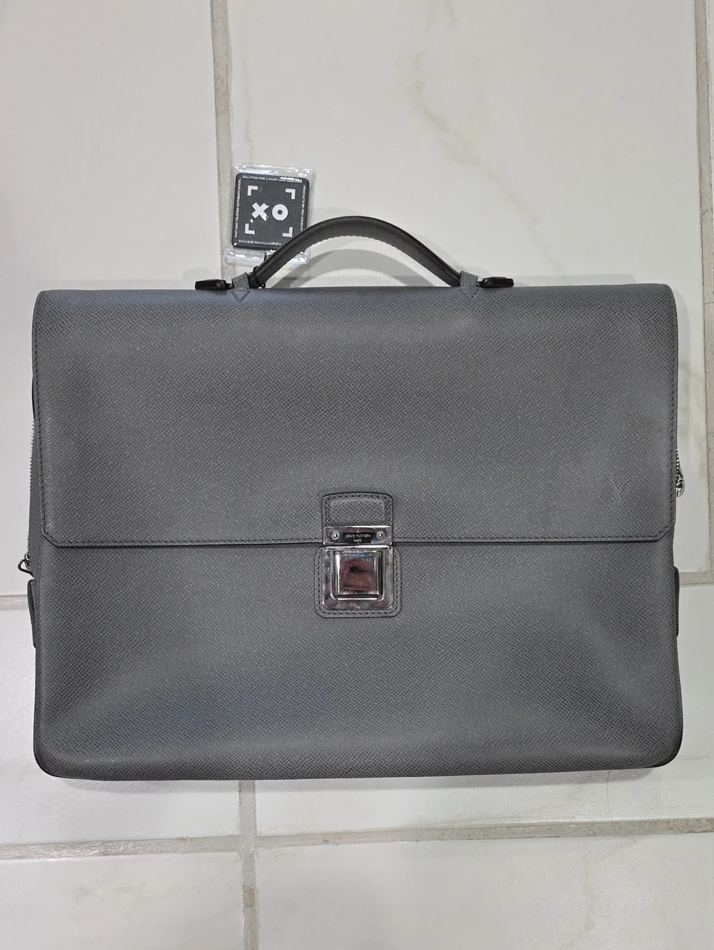 Louis Vuittom Gray Men's Leather Briefcase